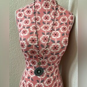 Fossil Elegant Black and Silver Pendant Necklace